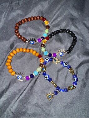 Evil eye stretch bracelet bundle